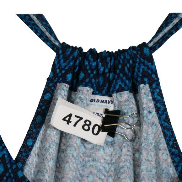 Old Navy Mini Dress Women Large Blue Jersey Knit Stretch Racerback Elastic Boho - Picture 5 of 5